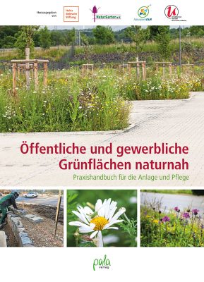 Titelseite des handbuchs Öffentliche und gewerbliche Grünflächen naturnah